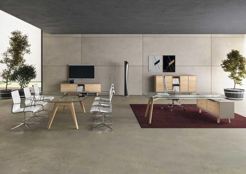 Bralco Рабочий стол из стекла со встроенной полкой Rail sun-id-1361862 - Вид №5