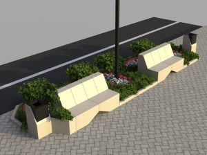 Реконструированная каменная модульная скамья