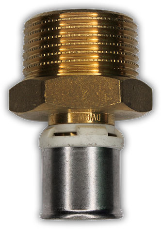 90430573 Муфта alpex-duo с наружным резьбовым переходом латунь 20x2.0 - 3/4 НР STLM-0223656 FRANKISCHE