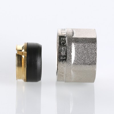 VTc.711.N.1504 Фитинг коллекторный обжимной для медной трубы Valtec 15 мм x 1/2"  - Вид №4