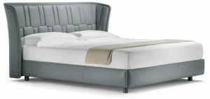 Poltrona Frau Двуспальная кровать из кожи с обитым изголовьем La notte - letti