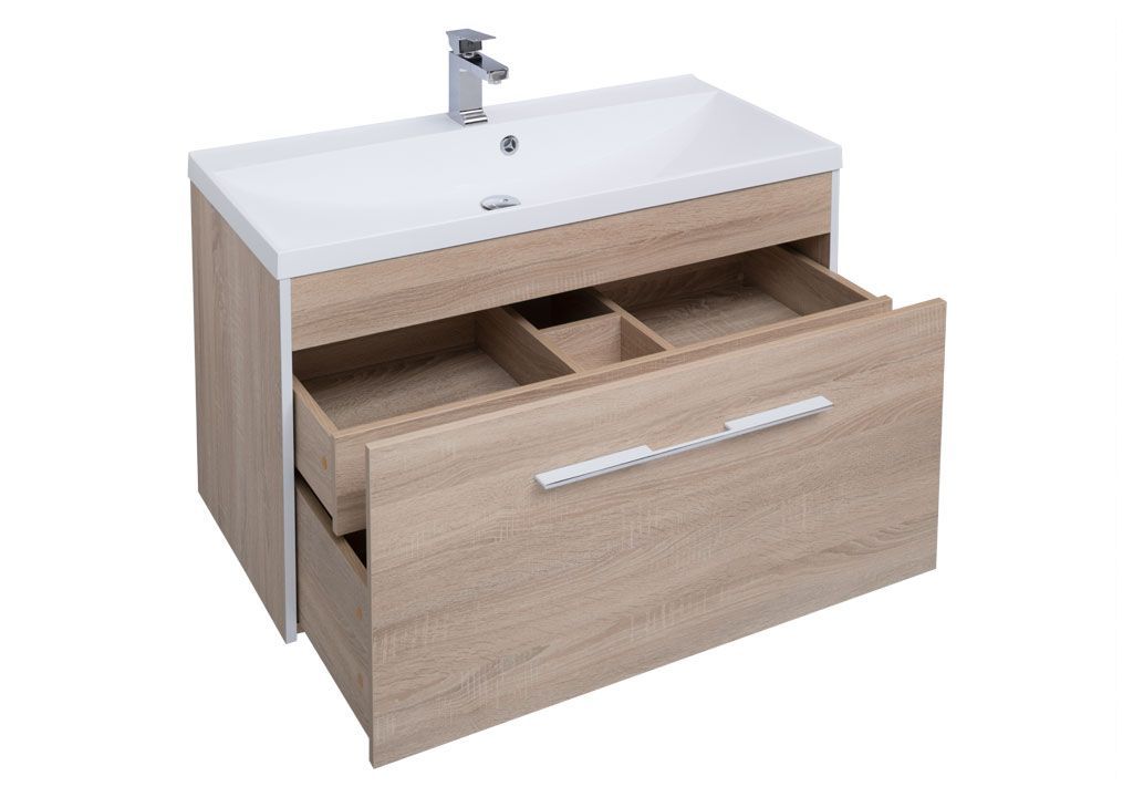 Тумба с раковиной Aquanet Августа 100 дуб сонома 0021002100204096 - Вид №3
