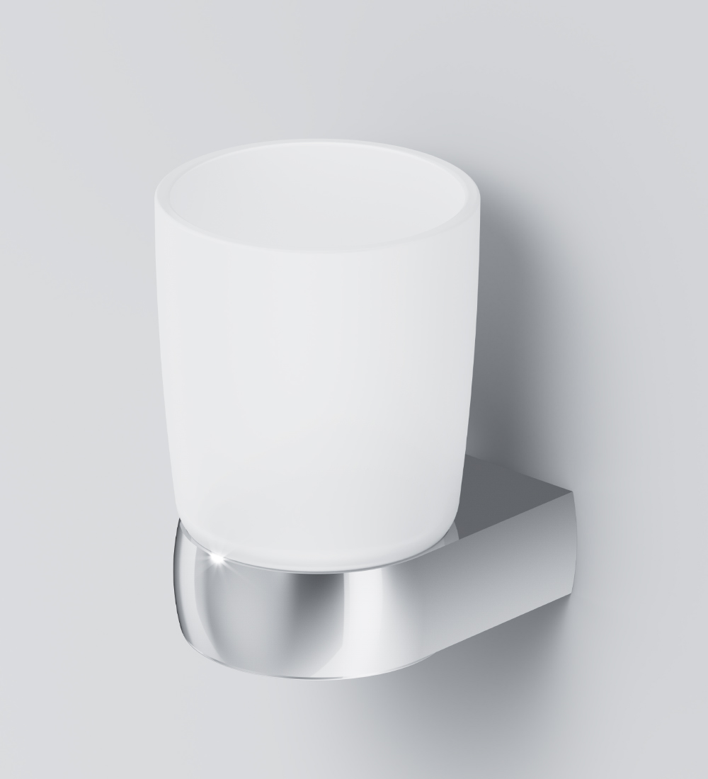 A3034300 Стеклянный стакан с настенным держателем хром шт AM.PM Sensation - Вид №1