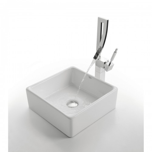 KCV-120 Накладная раковина на столешницу  прямоугольная Krausru  - Вид №3