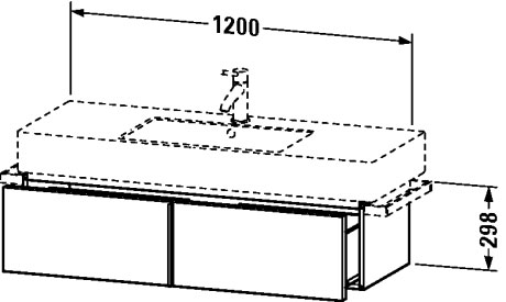 VE611504949 Vero Тумбочка подвесная Графит матовый, декор Duravit - Вид №1