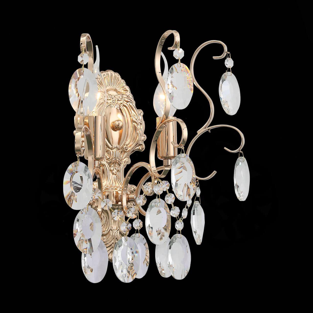 Бра хрустальное на 2 лампы золотое Orecchini SL846.201.02 ST LUCE ORECCHINI 00-3931249 Золото;прозрачный  - Вид №1