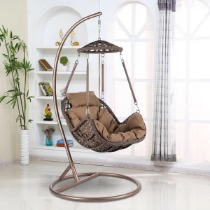 Подвесное кресло искусственный ротанг коричневое AFINA  00-3860513 Коричневый