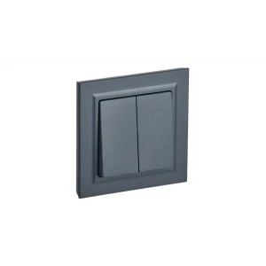 91932851 Выключатель встраиваемый Iek Brite BR-V20-0-10-K35-F 2 клавиши цвет маренго STLM-1534286