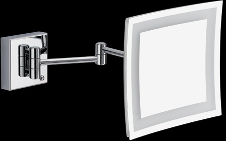SP814 Увеличительное зеркало, квадратное, с рамкой со светодиодной подсветкой bagno&associati Complementi