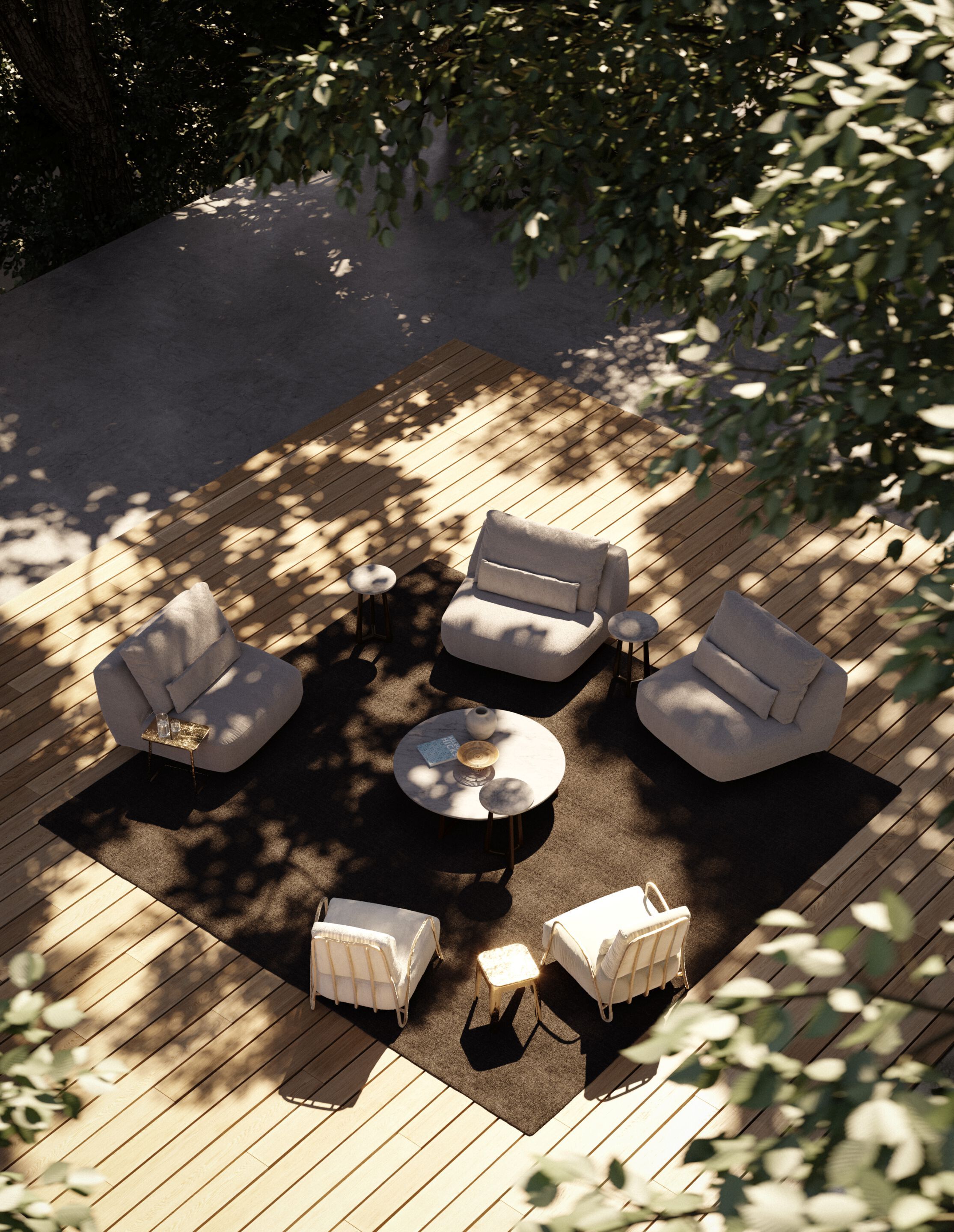 Бронзовый садовый столик Exteta Moonlight ARCH-00071047 - Вид №7