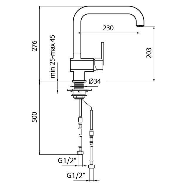 AZ920302015 Смеситель для кухни Webert Kitchen Azeta  - Вид №1