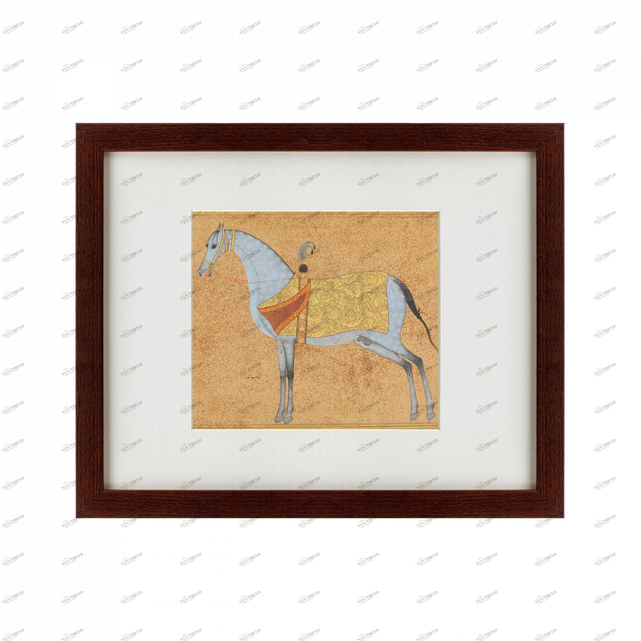 Литография на тонированной бумаге 42х52 см A Stallion, 1601 КАРТИНЫ В КВАРТИРУ  135673 Бежевый;белый;разноцветный 