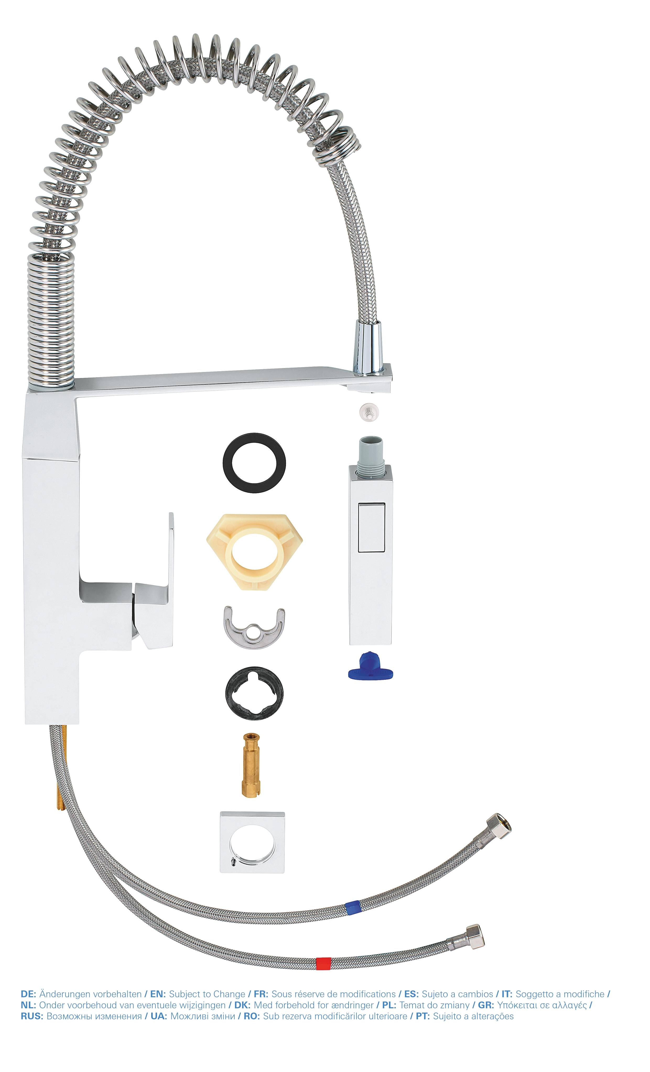 Смеситель для кухни GROHE Eurocube профессиональный, хром (31395000) - Вид №1