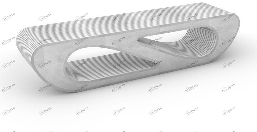 Concreative Бетонная скамья с 3d принтом  1903-035 