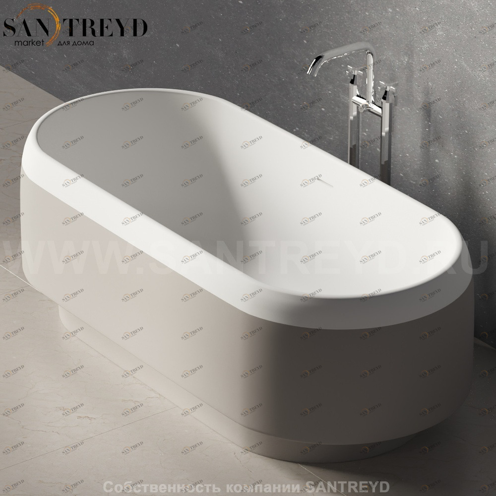 Ванна свободностоящая LARIANA серая Agape AVAS1080ZL