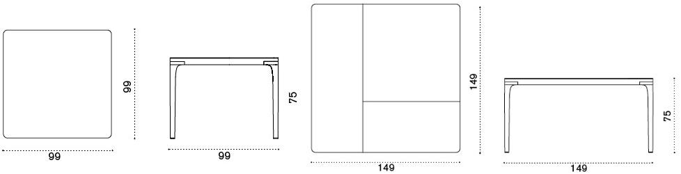 Ethimo Квадратный садовый стол из керамогранита Play Pltqm2_lt - Вид №6