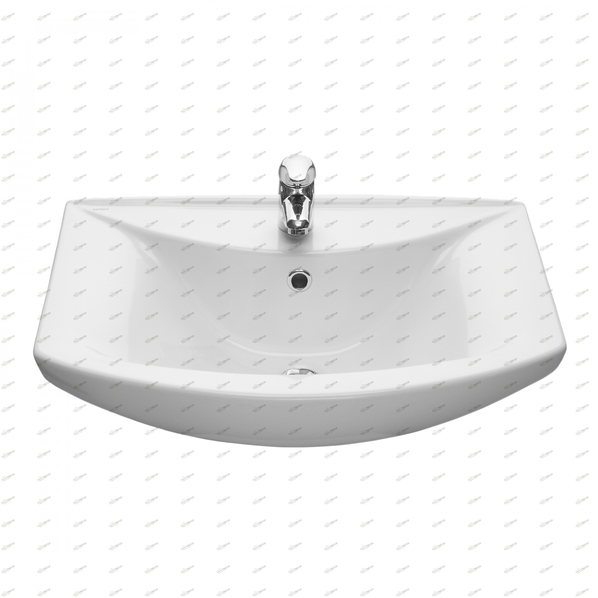 1.3120.3.S00.11B.0 Подвесная раковина настенная прямоугольная SANTERI  белая 