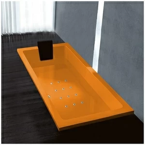 Ванна Gruppo treesse Quadra 170 V072C-SX-O оранжевая с аэромассажем прямоугольная встроенная левая