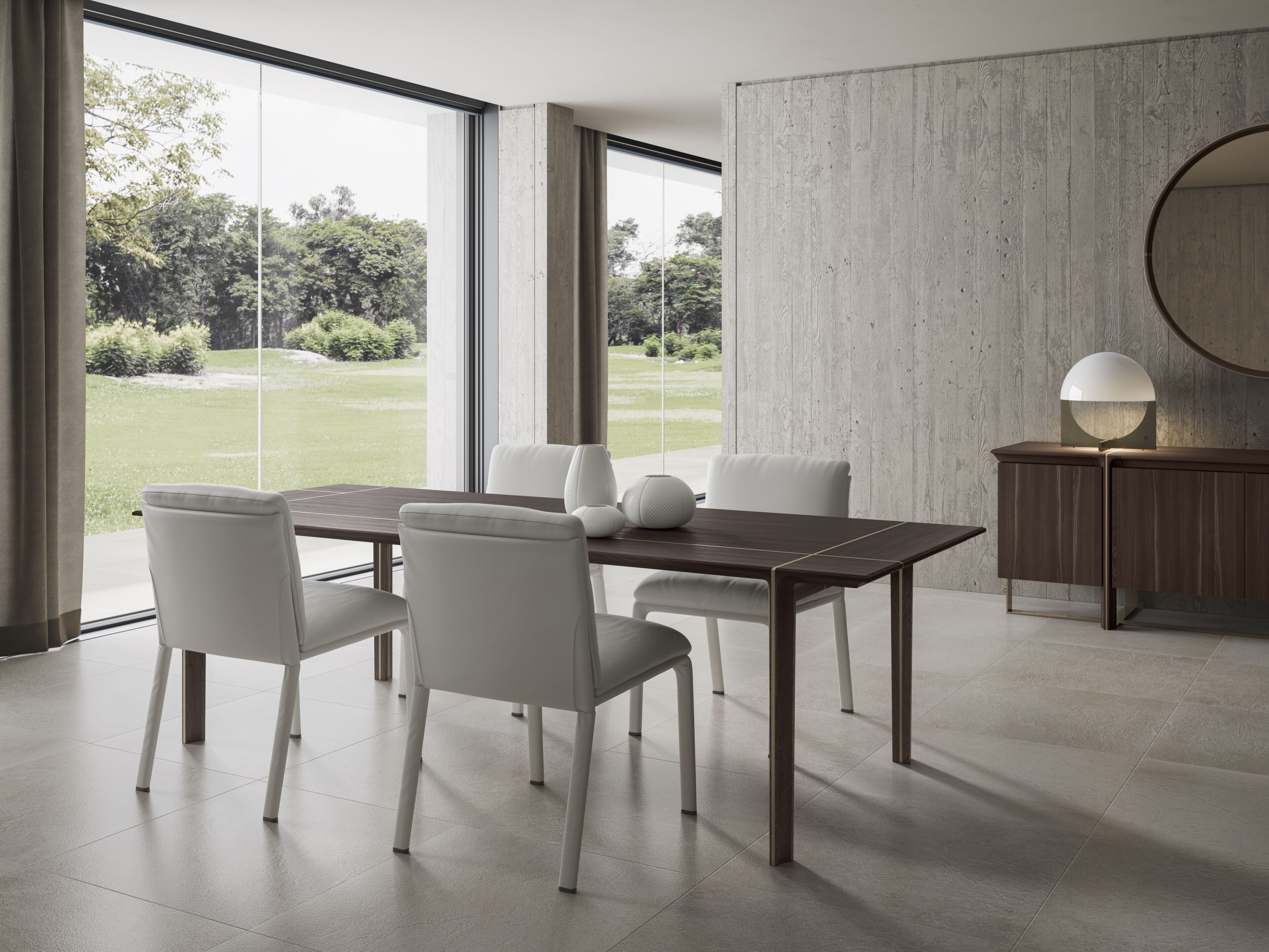 Прямоугольный обеденный стол из массива дерева Natuzzi Italia кендо ARCH-00004251 - Вид №1