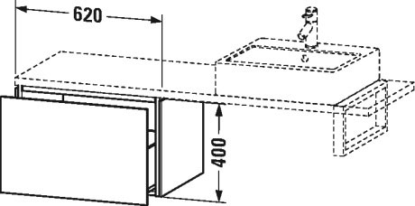LC582307979 L-Cube Шкафчик для компактной консоли Орех натуральный, декор Duravit - Вид №1