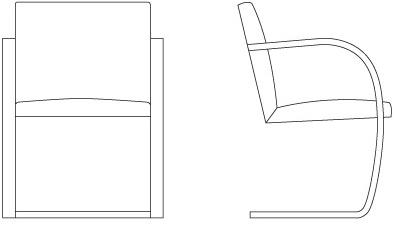 KNOLL Консольный стул с подлокотниками Brno sun-id-1375496 - Вид №12