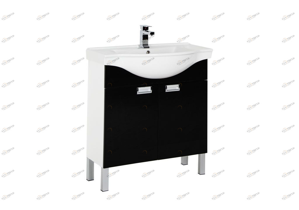 Тумба с раковиной Aquanet Адель 80 черный 0018577300183023