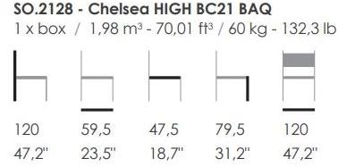 Fenabel Высокая мягкая скамья со спинкой Chelsea So.2349 - Вид №1