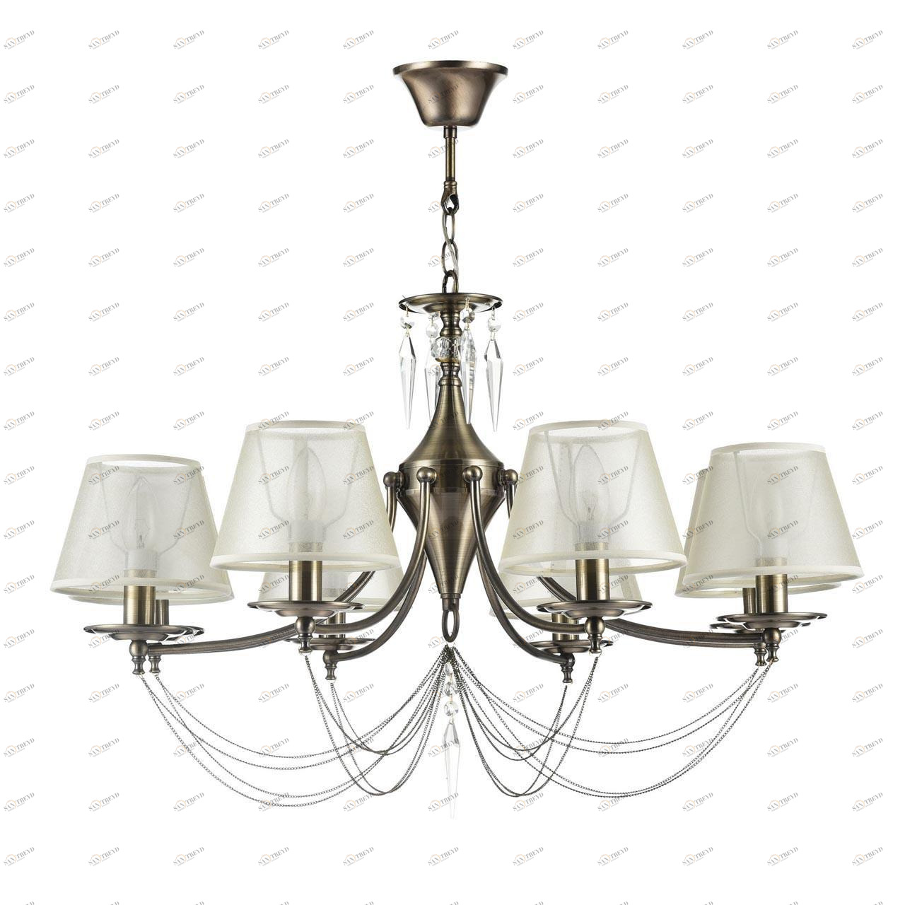 Подвесная люстра Freya Garcia FR2908-PL-08-BZ FREYA ДИЗАЙНЕРСКИЕ, GARCIA 186730 Белый 