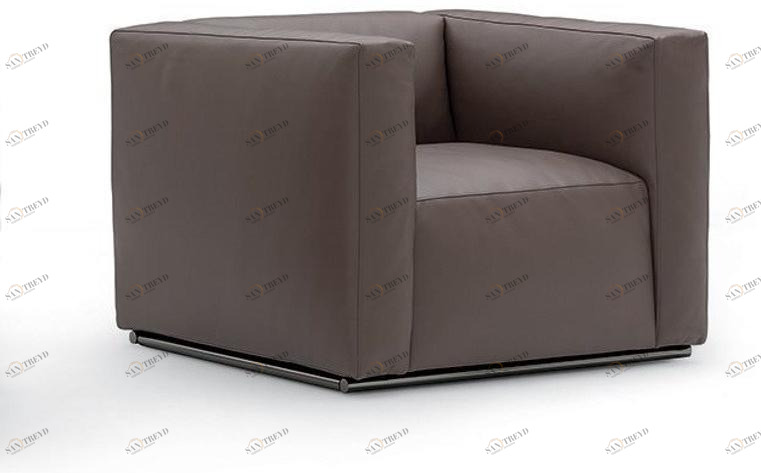 Poliform Мягкое кожаное кресло с подлокотниками Shangai sun-id-1502414