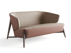 Диван из ткани и кожи