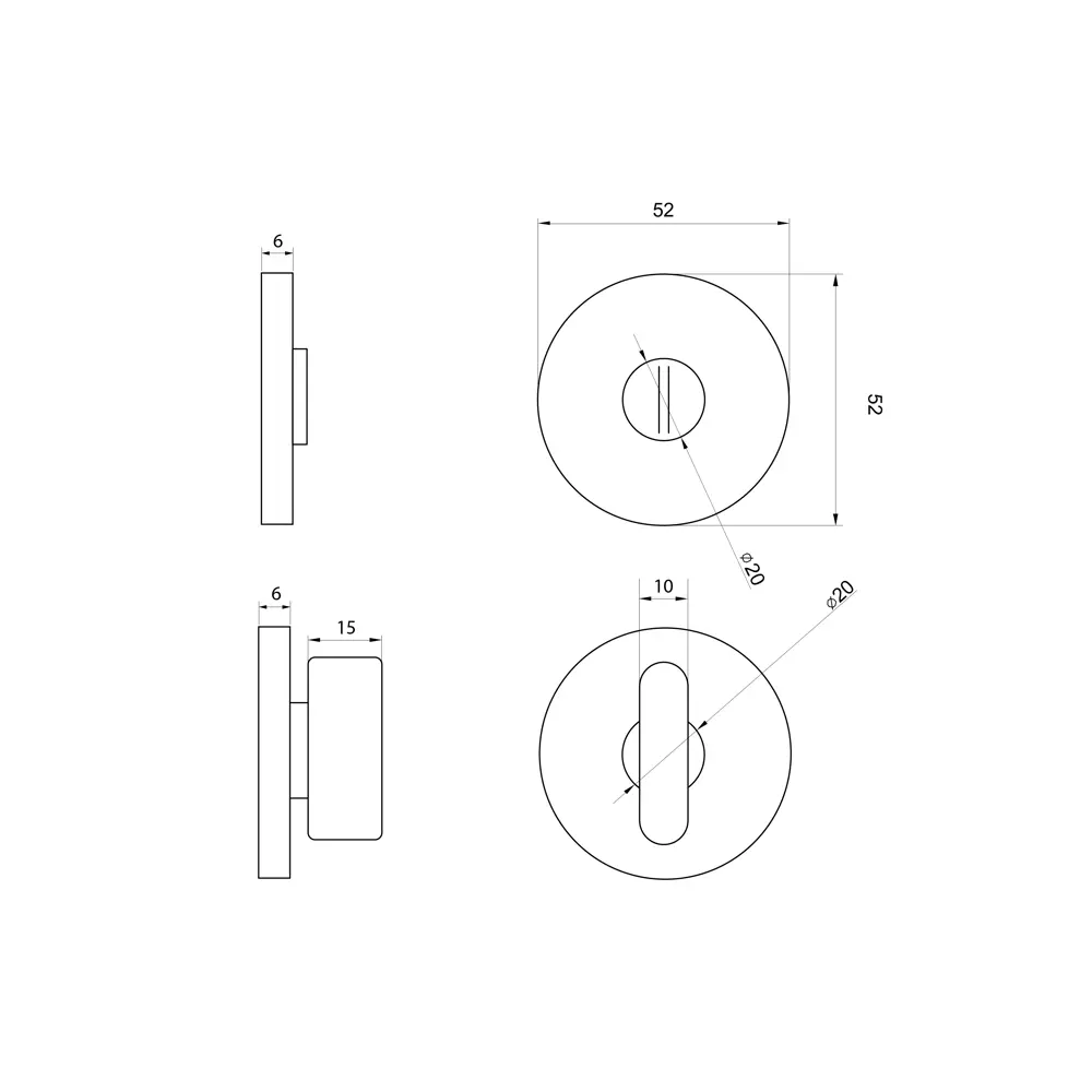 PUERTO Фиксатор дверной Slim AL 06 MBN - надежная защита приватности 86523067 STLM-0069607 - Вид №4