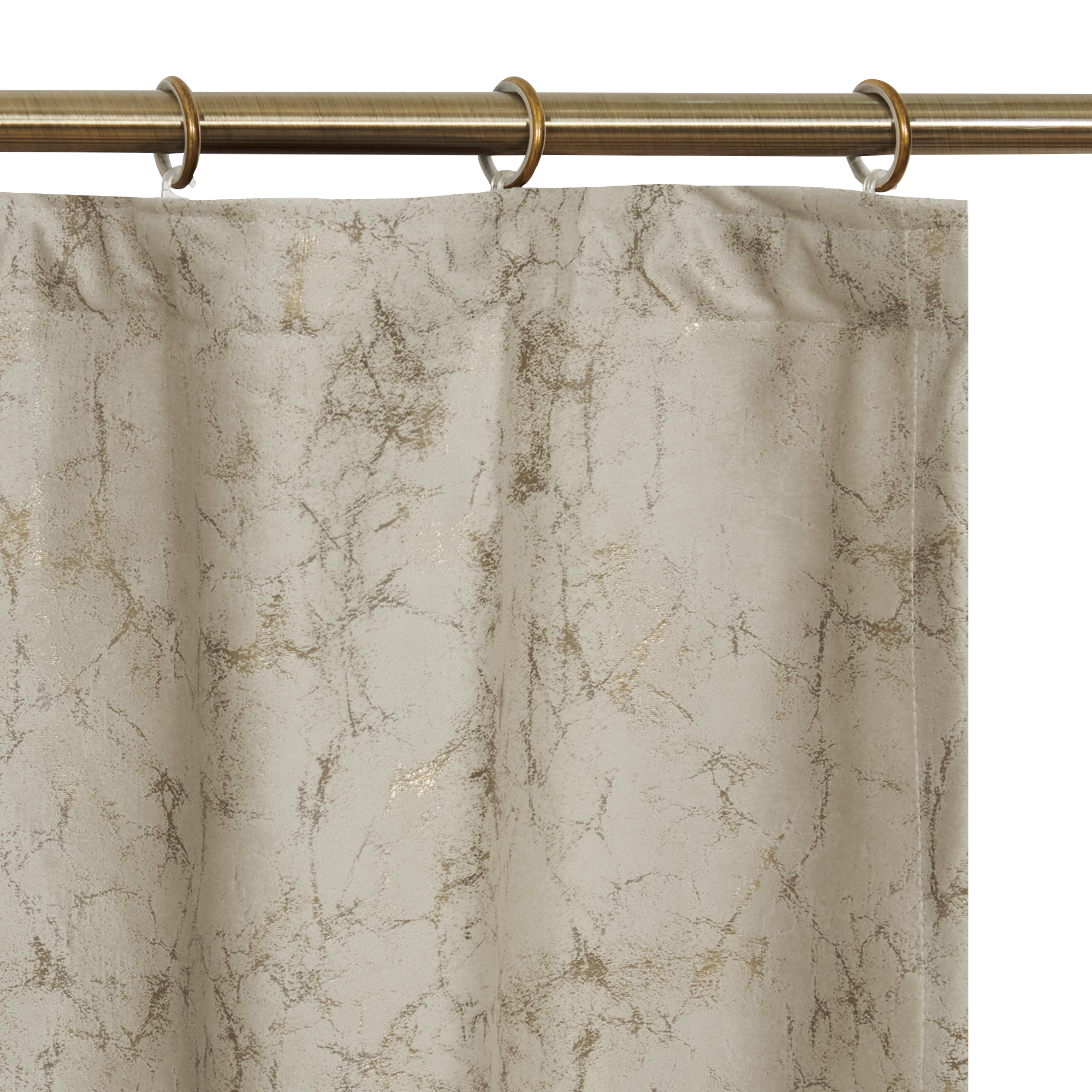 Штора бархатная бежевая с абстрактным рисунком 200×280 см 84532506 Santreyd STLM-0051356 - Вид №3