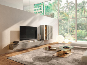 Оборудованная стена установленная стеклянная стена с ТВ-стойкой