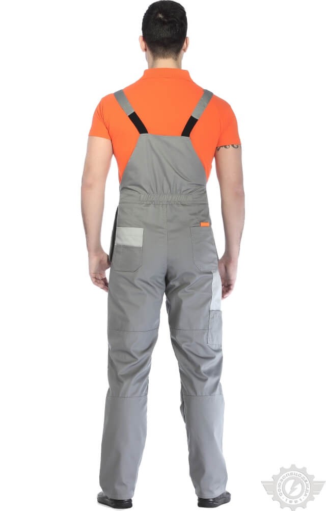 69428 Полукомбинезон "Профессионал-2" темно-серый со светло-серым  Летняя спецодежда  размер 44-46/158-164  - Вид №9