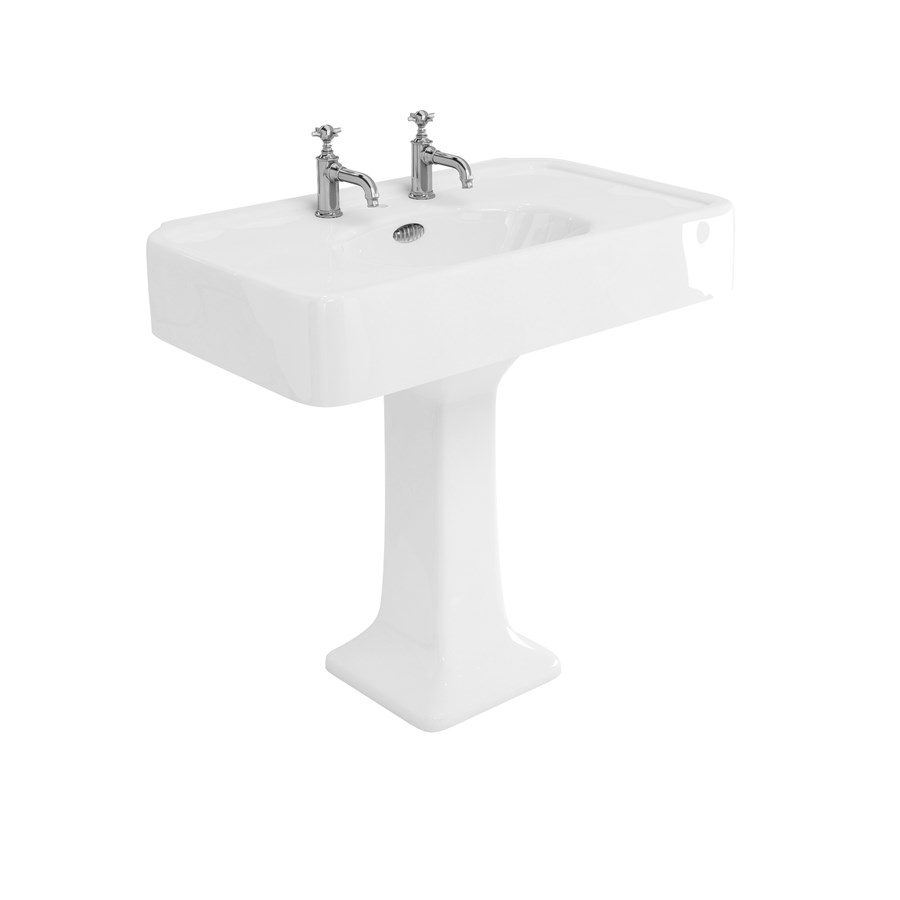 Burlington Arcade Раковина 900 мм Arcade с переливом и пьедесталом с никелевым переливом и пьедесталом ARC900 2TH ARC1  - Вид №1