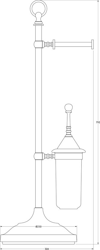 STI 533 Стойка с 2-мя аксессуарами для туалета 80 cm 3SC STILMAR ANTIQUE BRONZE Treesseci 3SC - Вид №1