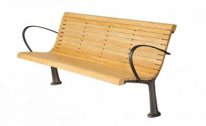 Euroform W Скамья из дерева с подлокотниками со спинкой  52