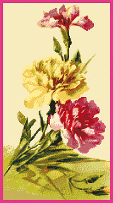125х230кл Схема для вышивания цв. А3 ДК-313 "Гвоздики" Santreyd 