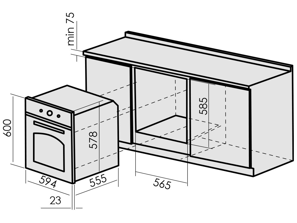 1197014 Электрический духовой шкаф MBS DE-606BL черный STDN-0064630 - Вид №10