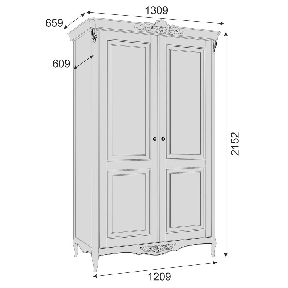 Шкаф распашной в спальню с 2 дверцами серо-бежевый Atelier Home KREIND ATELIER HOME 00-3879933 Бежевый;серый Santreyd  - Вид №3