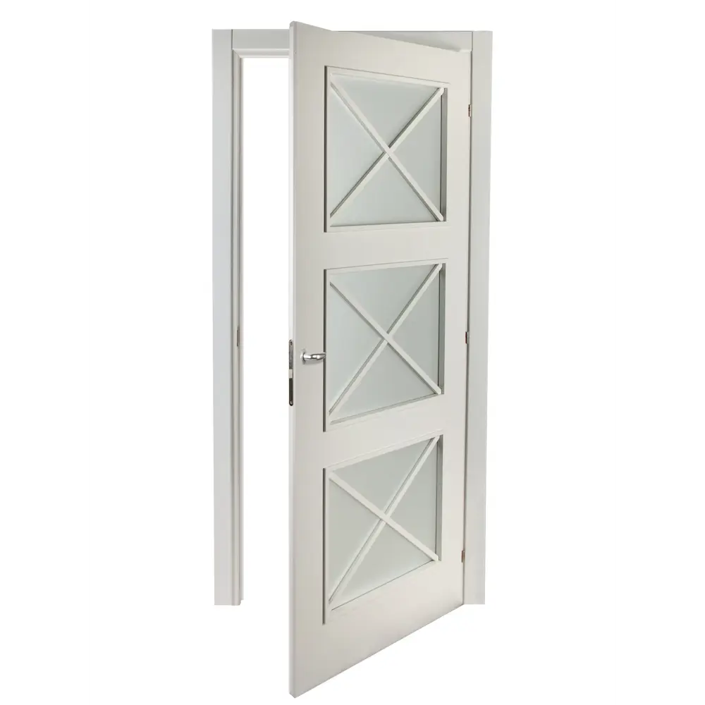 Дверь межкомнатная остекленная Камелия белый 2000x700 мм с фурнитурой МАРИО РИОЛИ STLM-2107742 - Вид №3
