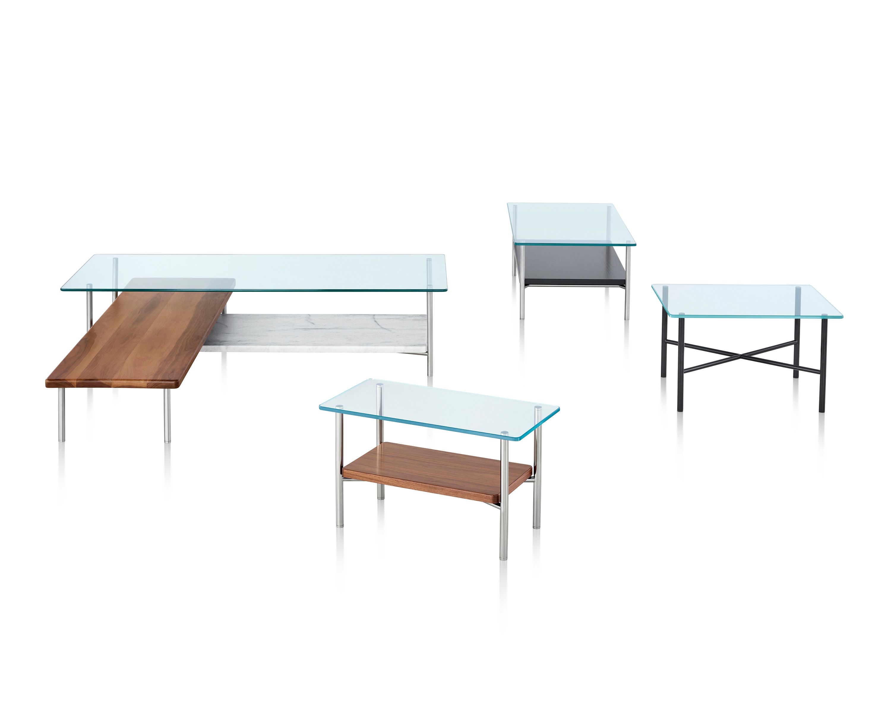 Прямоугольный стеклянный и металлический журнальный столик Herman Miller Layer ARCH-00033427 - Вид №3