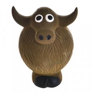 ПР0047758 Игрушка для собак Буйвол с пищалкой 11х8,5х7см латекс коричневый Foxie