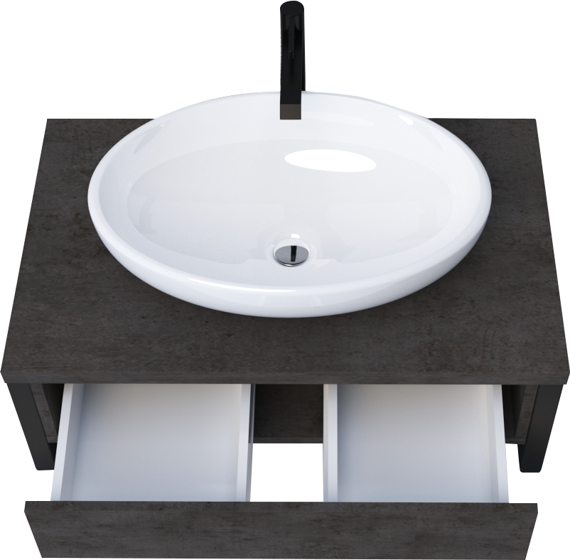 У85848 Тумба GRUNGE LOFT 80П 1в.я Бетон темно-серый 1 Marka GRUNGE LOFT 