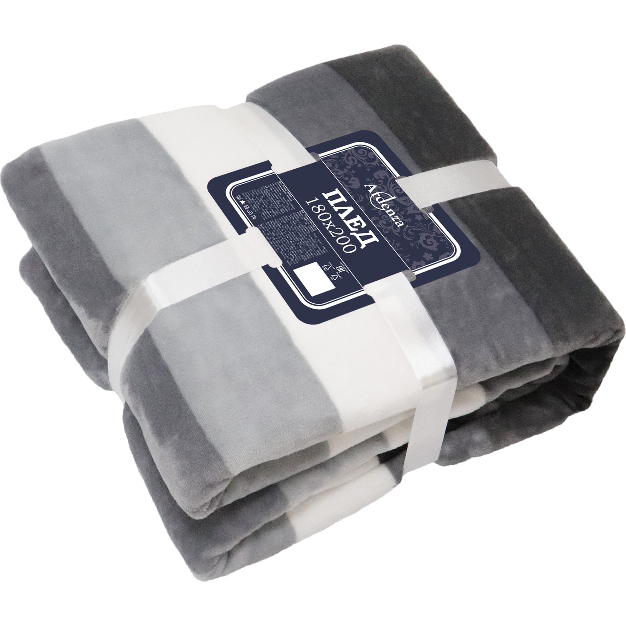 84378928 Плед «» 180x200 см фланель цвет серый Gradient Santreyd