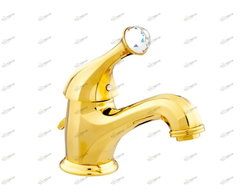038103.000.00 Смеситель monolever для умывальника с кристаллами сваровски Золото 24К Mestre Indica