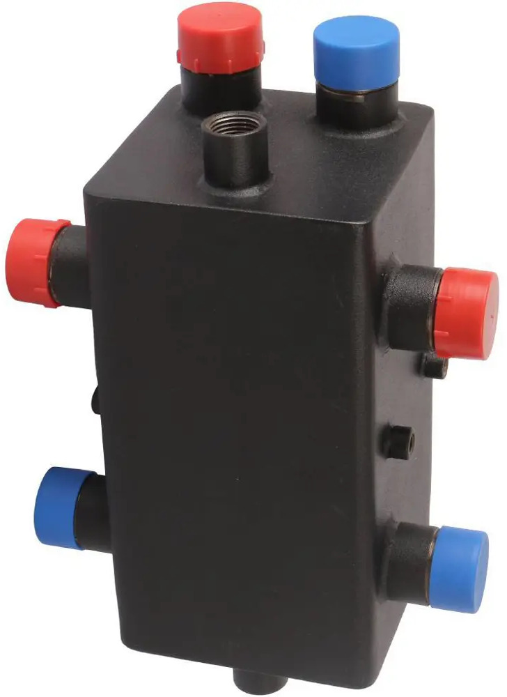 Коллектор распределительный Rommer 2 контура 1" стальной с гидроразделителем 87474648