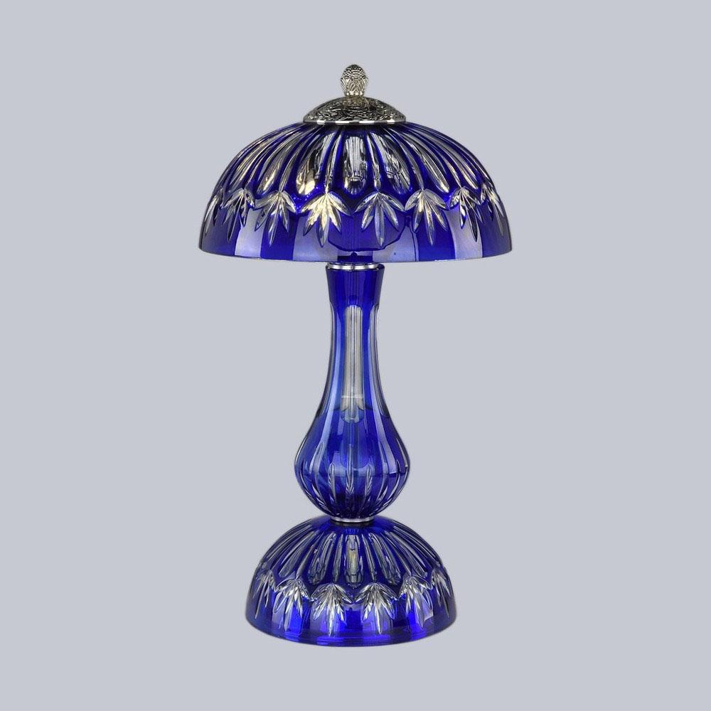 Лампа настольная хрустальная 45х25 см синяя Bohemia Ivele 1370L/3/25 Ni Clear-Blue/H-1I BOHEMIA IVELE КЛАССИЧЕСКИЕ 00-3889258 Синий  - Вид №1