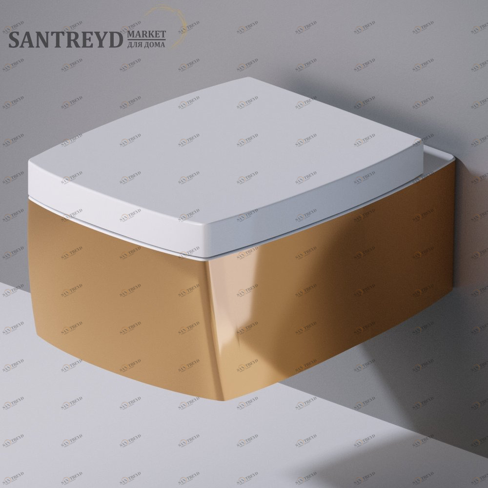 S521250 Подвесной унитаз настенный Золотистый A. e T. Italia SQUARE Италия AeT ITALIA