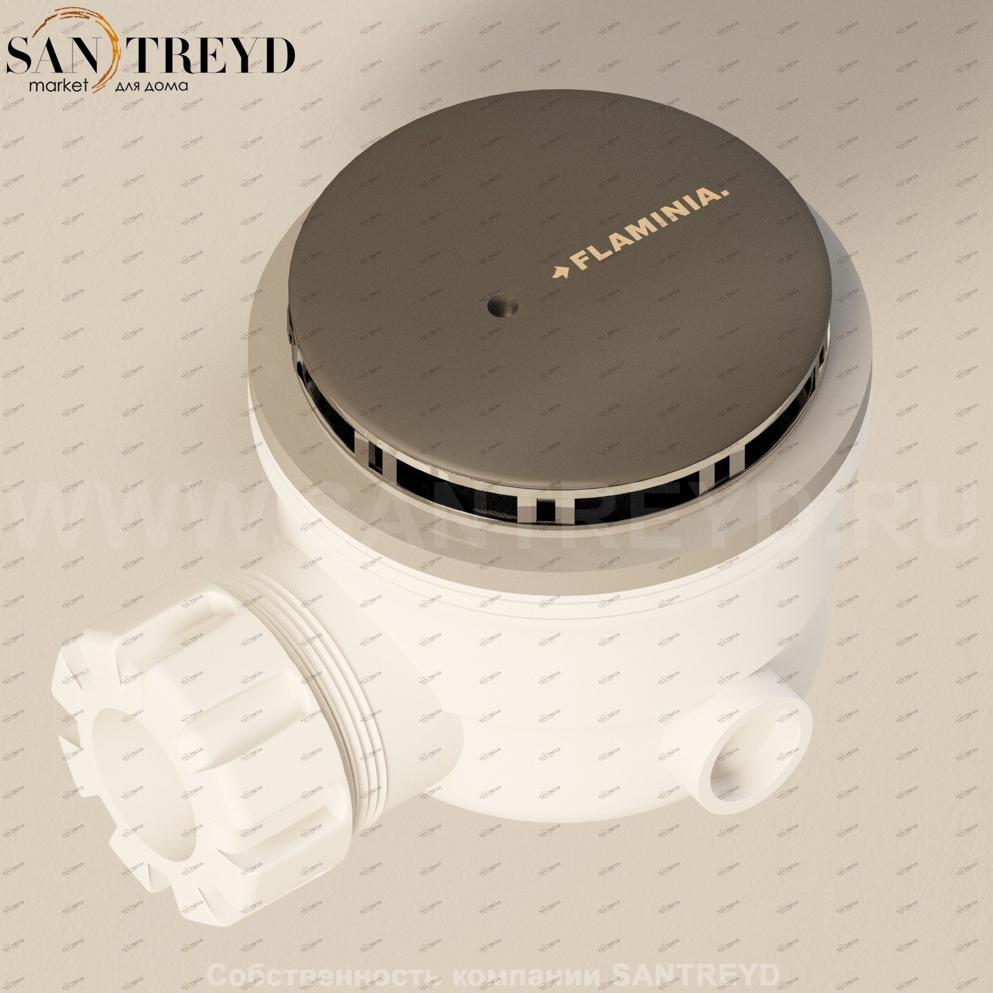 Flaminia PLFC Донный клапан с черной накладкой для душевого поддона PLFC.7006 Ceramica Flaminia Ricambi PLFC7006